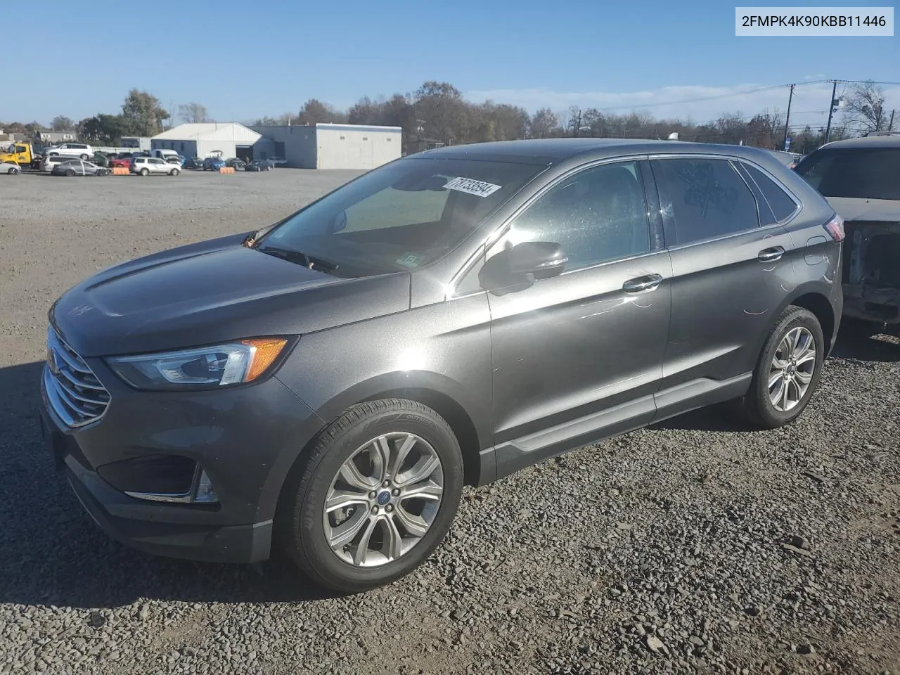 2019 Ford Edge Titanium VIN: 2FMPK4K90KBB11446 Lot: 78733594