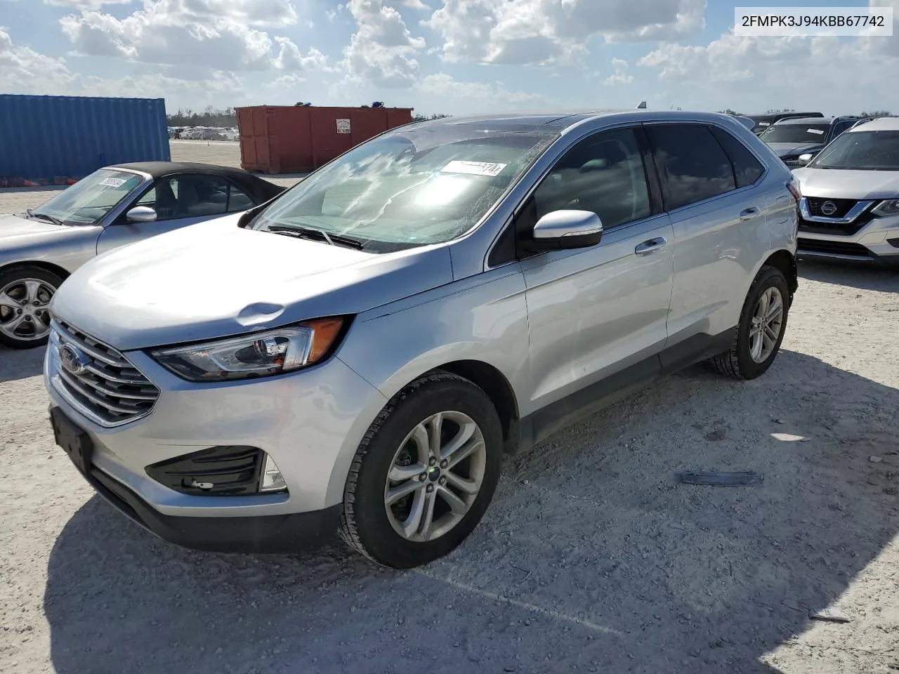 2019 Ford Edge Sel VIN: 2FMPK3J94KBB67742 Lot: 78862374