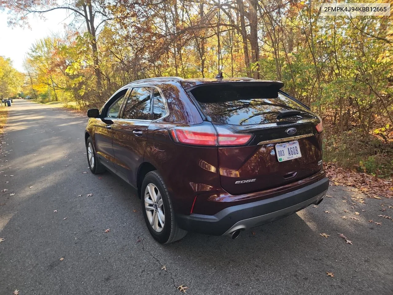 2019 Ford Edge Sel VIN: 2FMPK4J94KBB12665 Lot: 79284434