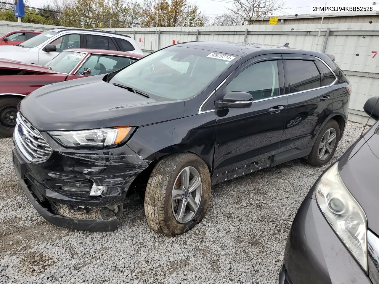 2019 Ford Edge Sel VIN: 2FMPK3J94KBB52528 Lot: 80929714