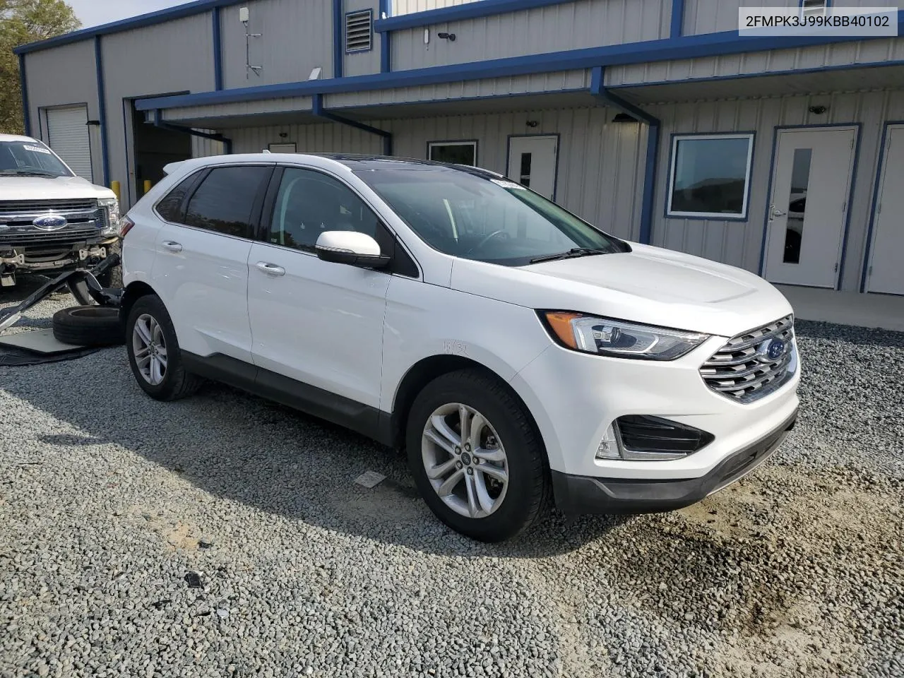 2019 Ford Edge Sel VIN: 2FMPK3J99KBB40102 Lot: 81162654