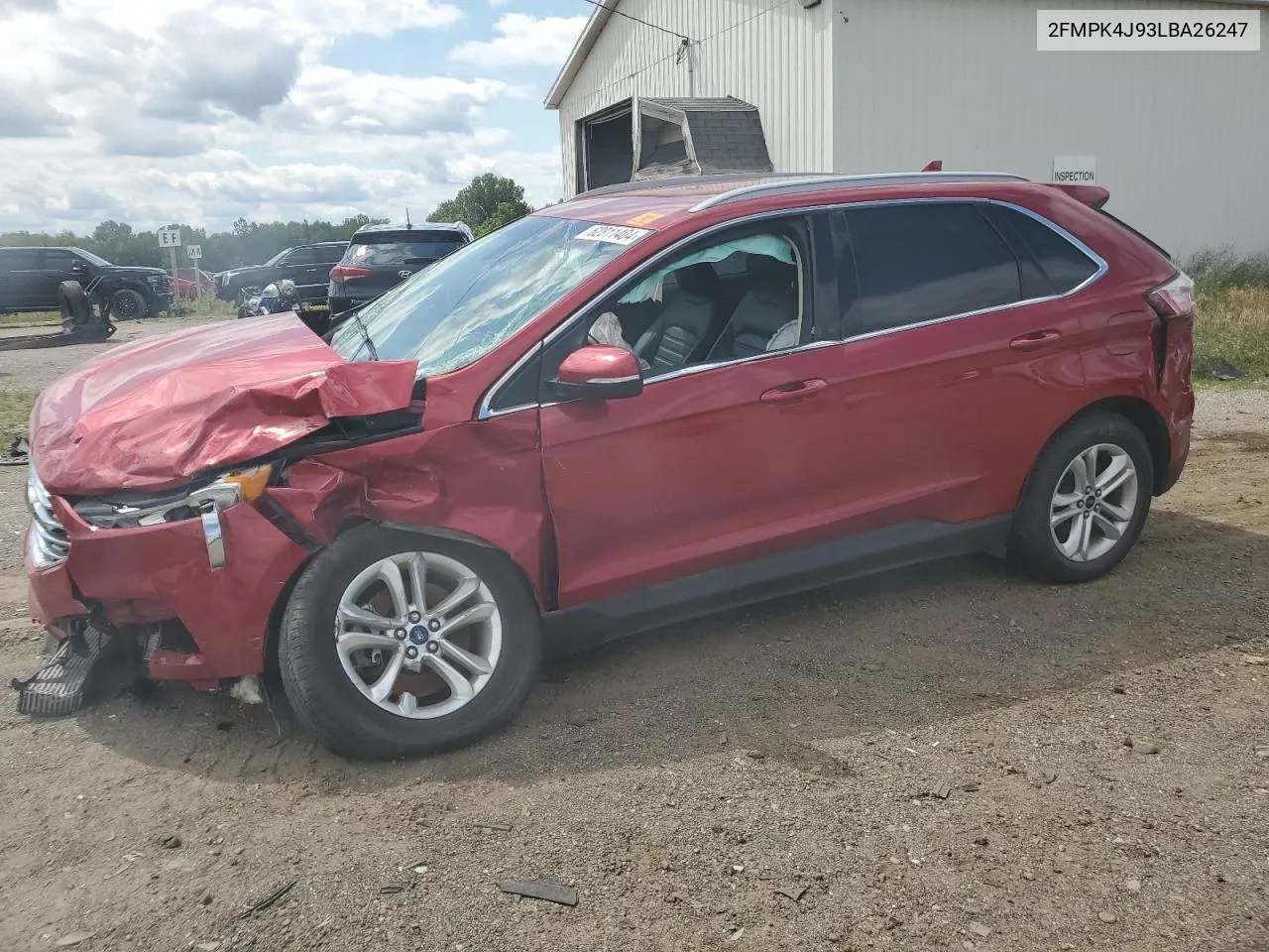 2020 Ford Edge Sel VIN: 2FMPK4J93LBA26247 Lot: 62811404