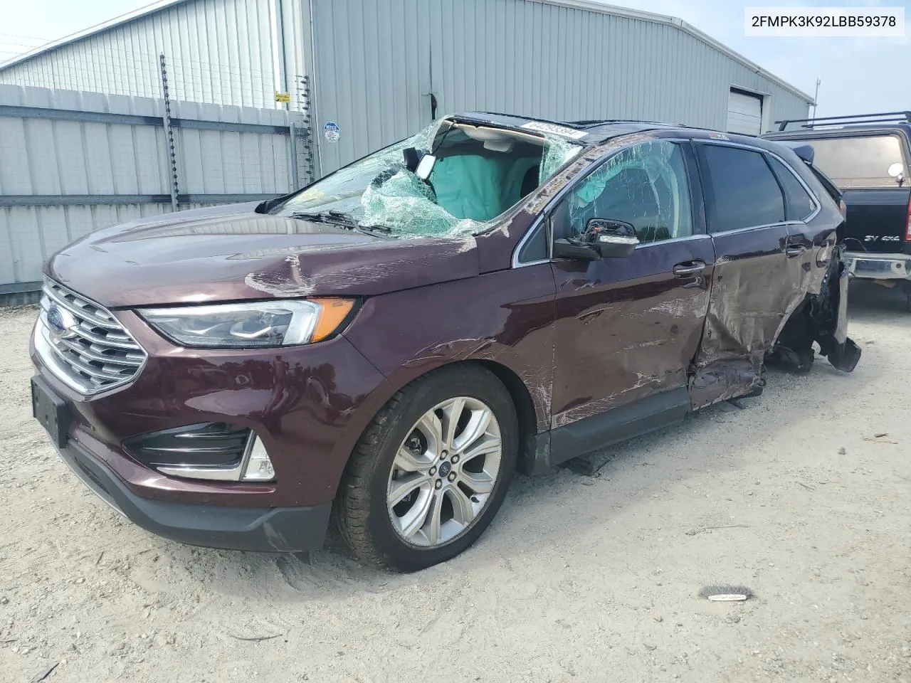 2020 Ford Edge Titanium VIN: 2FMPK3K92LBB59378 Lot: 64293394