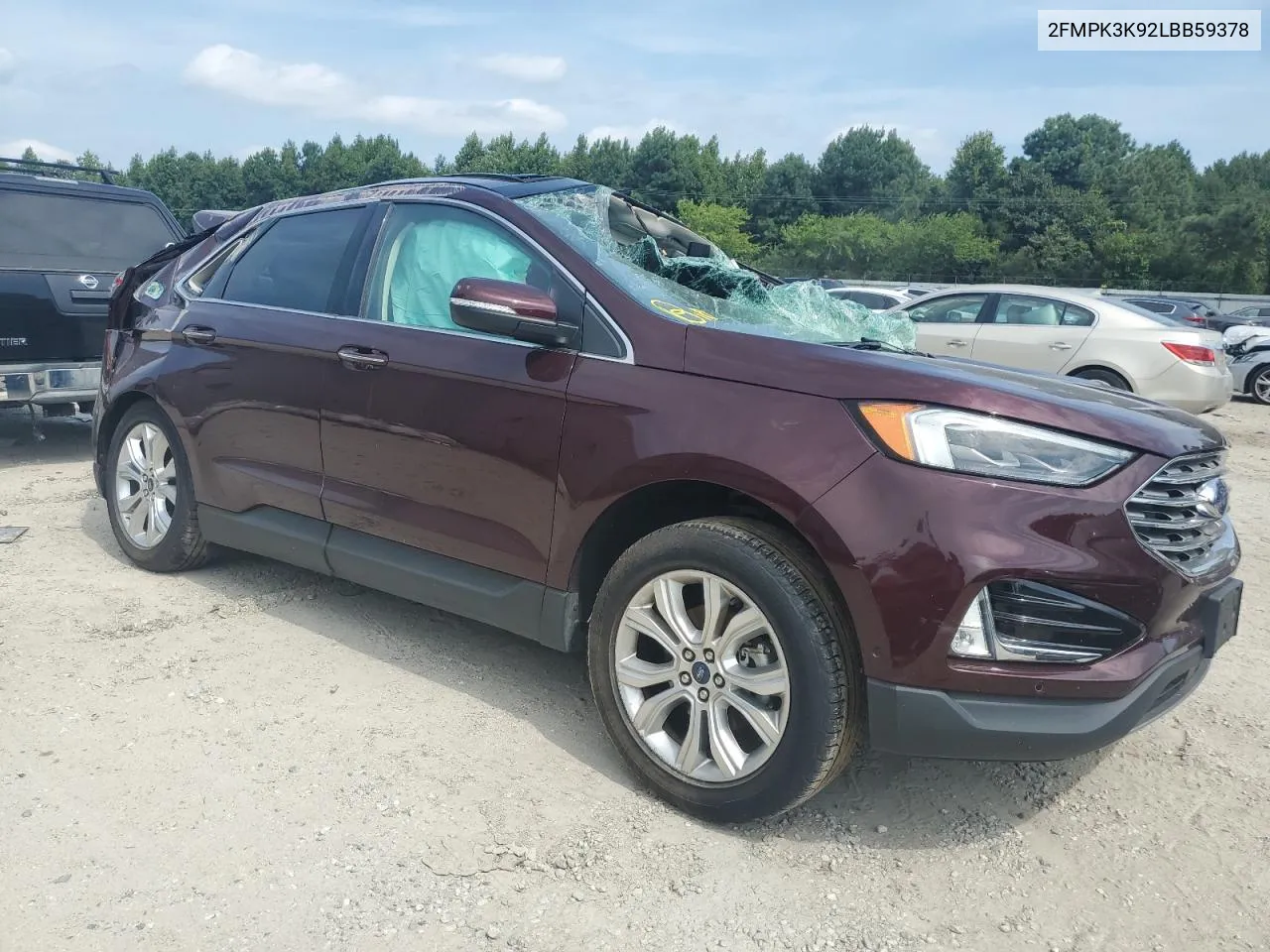 2020 Ford Edge Titanium VIN: 2FMPK3K92LBB59378 Lot: 64293394