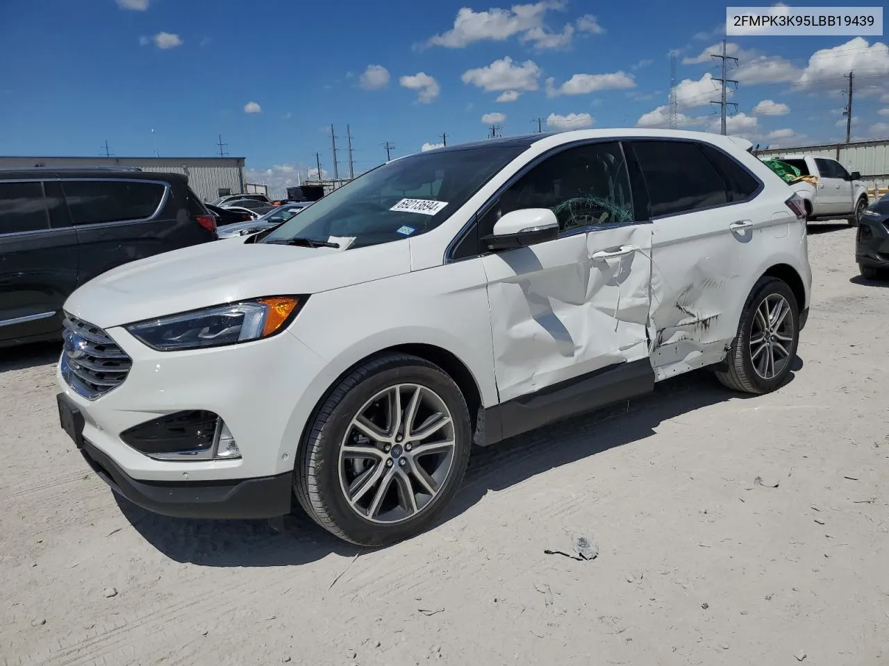 2020 Ford Edge Titanium VIN: 2FMPK3K95LBB19439 Lot: 69213694