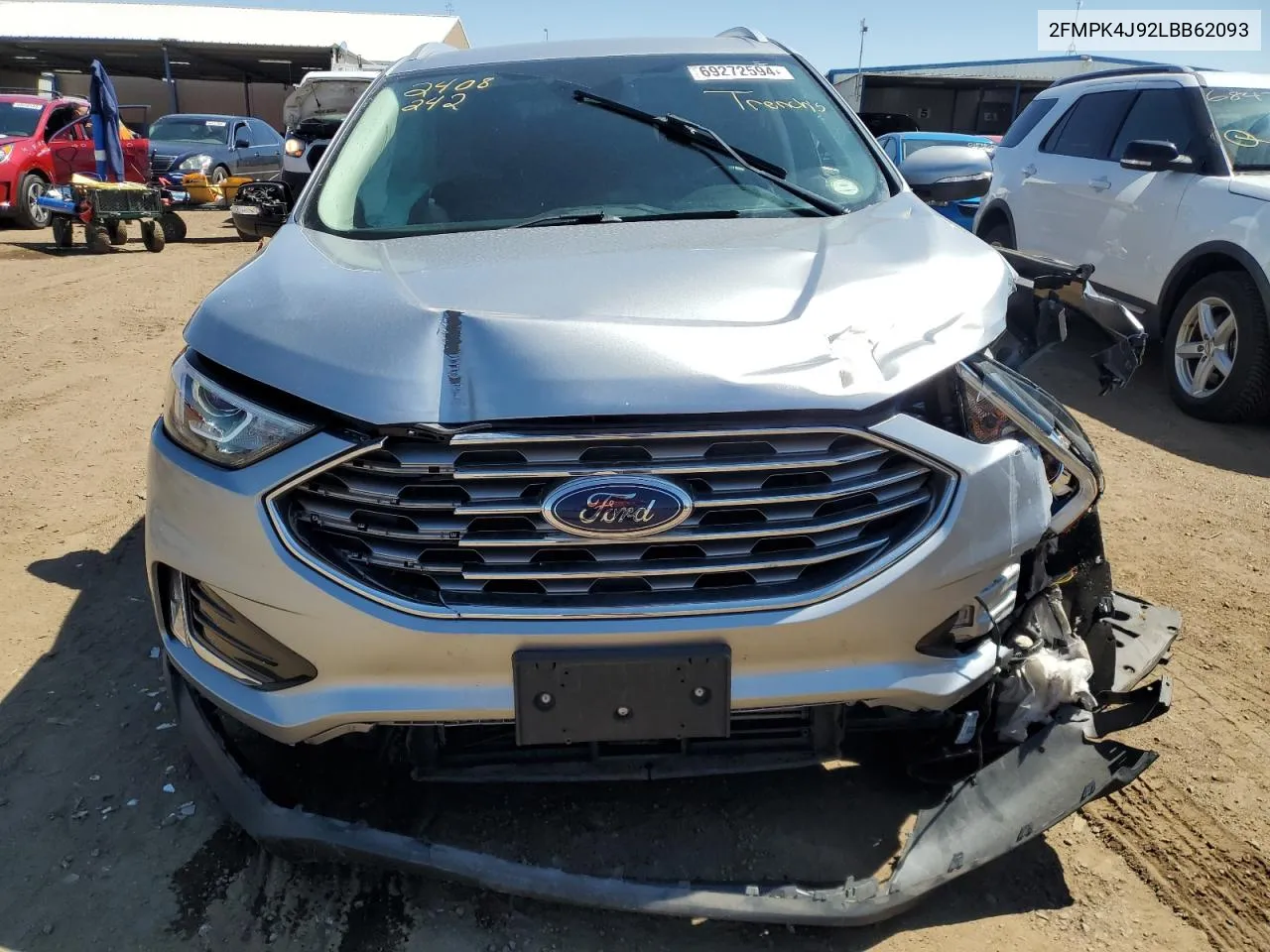 2020 Ford Edge Sel VIN: 2FMPK4J92LBB62093 Lot: 69272594