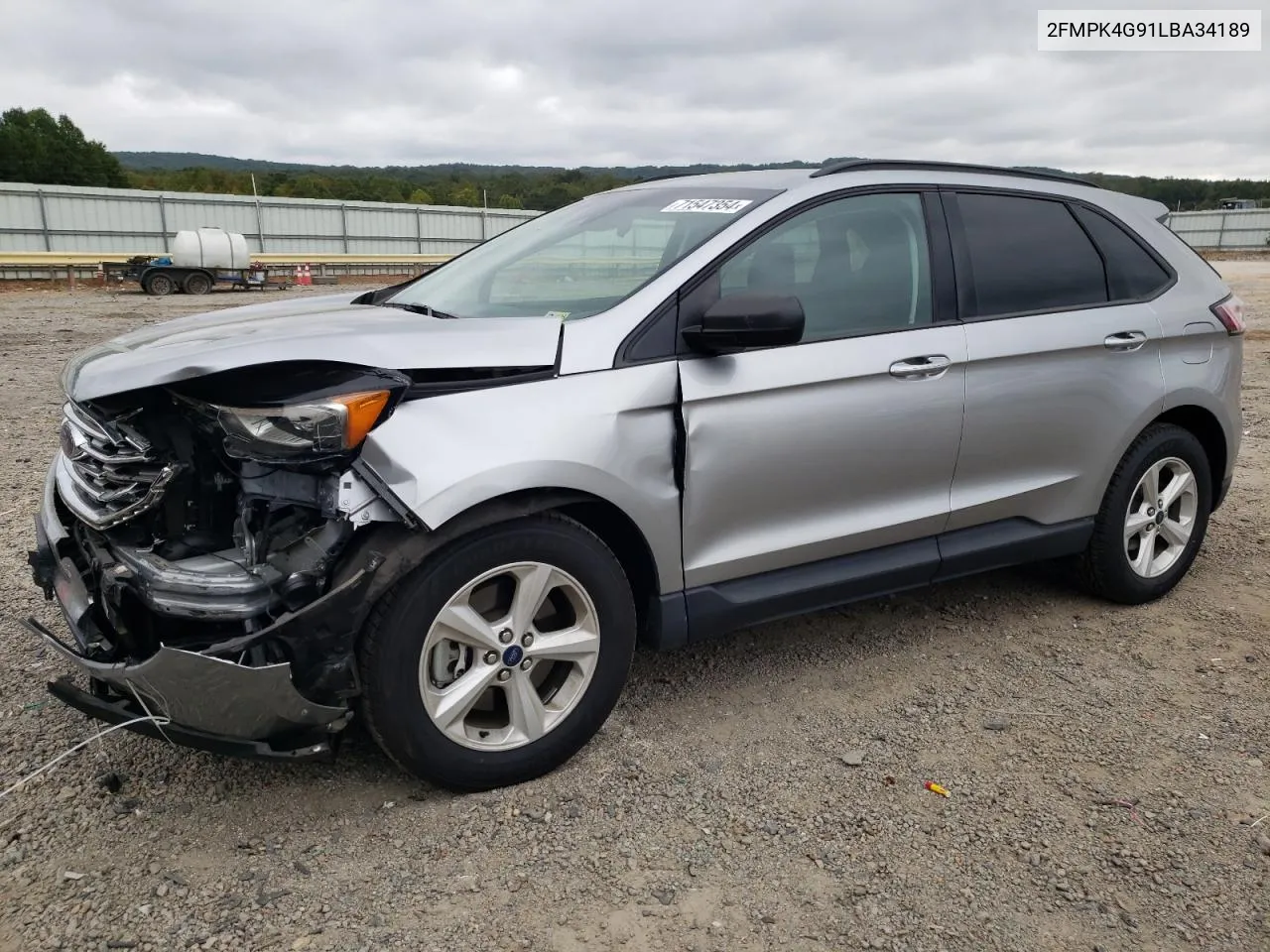 2020 Ford Edge Se VIN: 2FMPK4G91LBA34189 Lot: 71547354