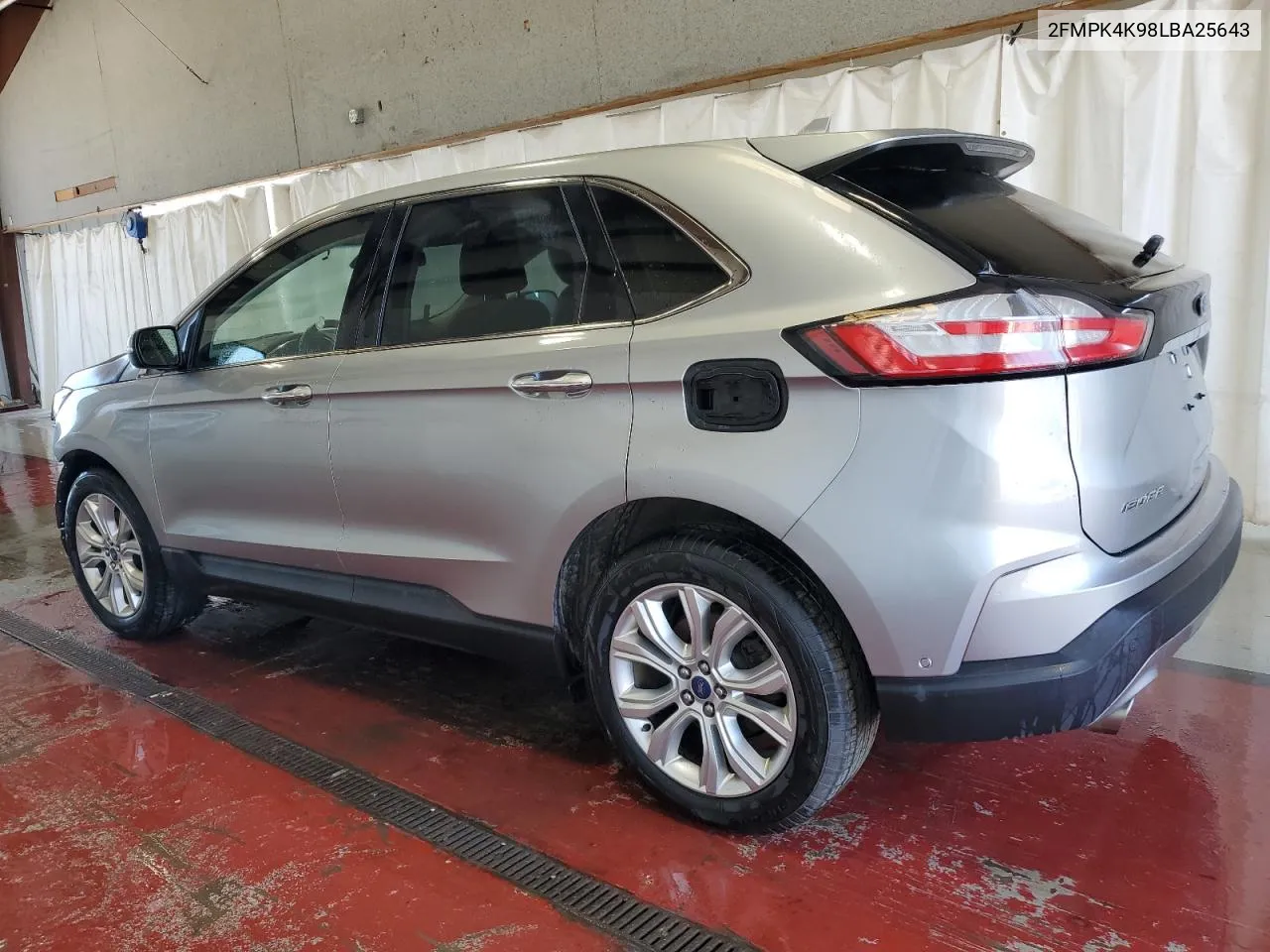 2020 Ford Edge Titanium VIN: 2FMPK4K98LBA25643 Lot: 71726644