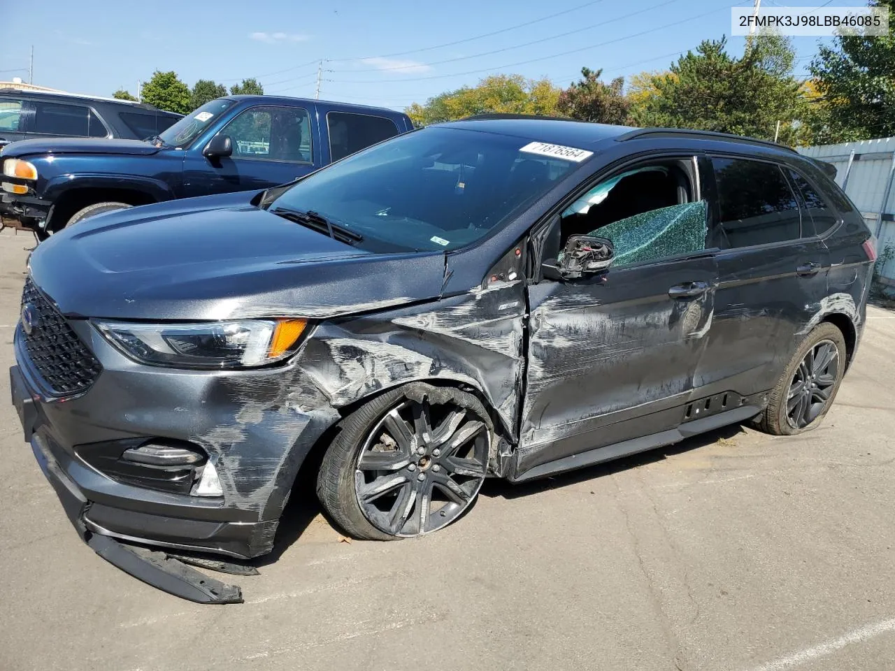 2020 Ford Edge Sel VIN: 2FMPK3J98LBB46085 Lot: 71876564