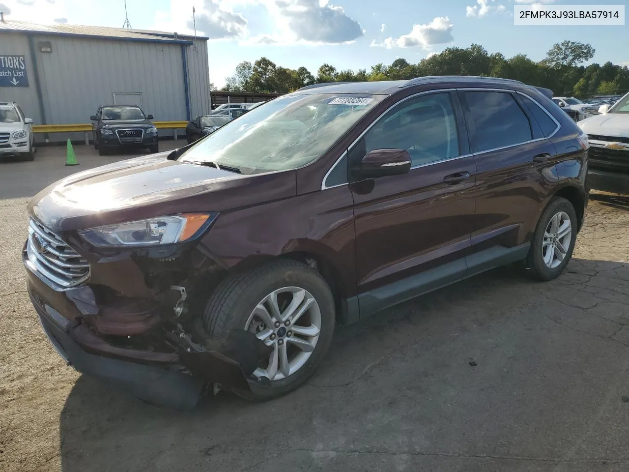 2020 Ford Edge Sel VIN: 2FMPK3J93LBA57914 Lot: 72285264