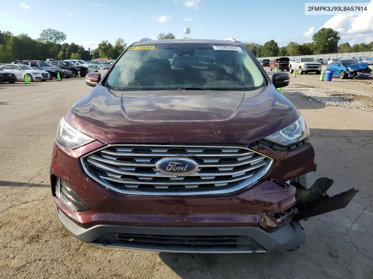 2020 Ford Edge Sel VIN: 2FMPK3J93LBA57914 Lot: 72285264