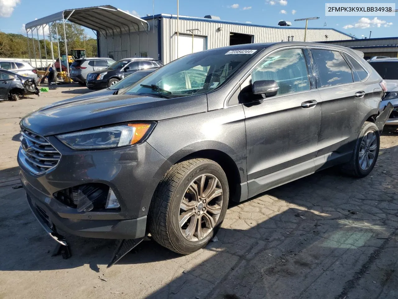 2020 Ford Edge Titanium VIN: 2FMPK3K9XLBB34938 Lot: 72354244