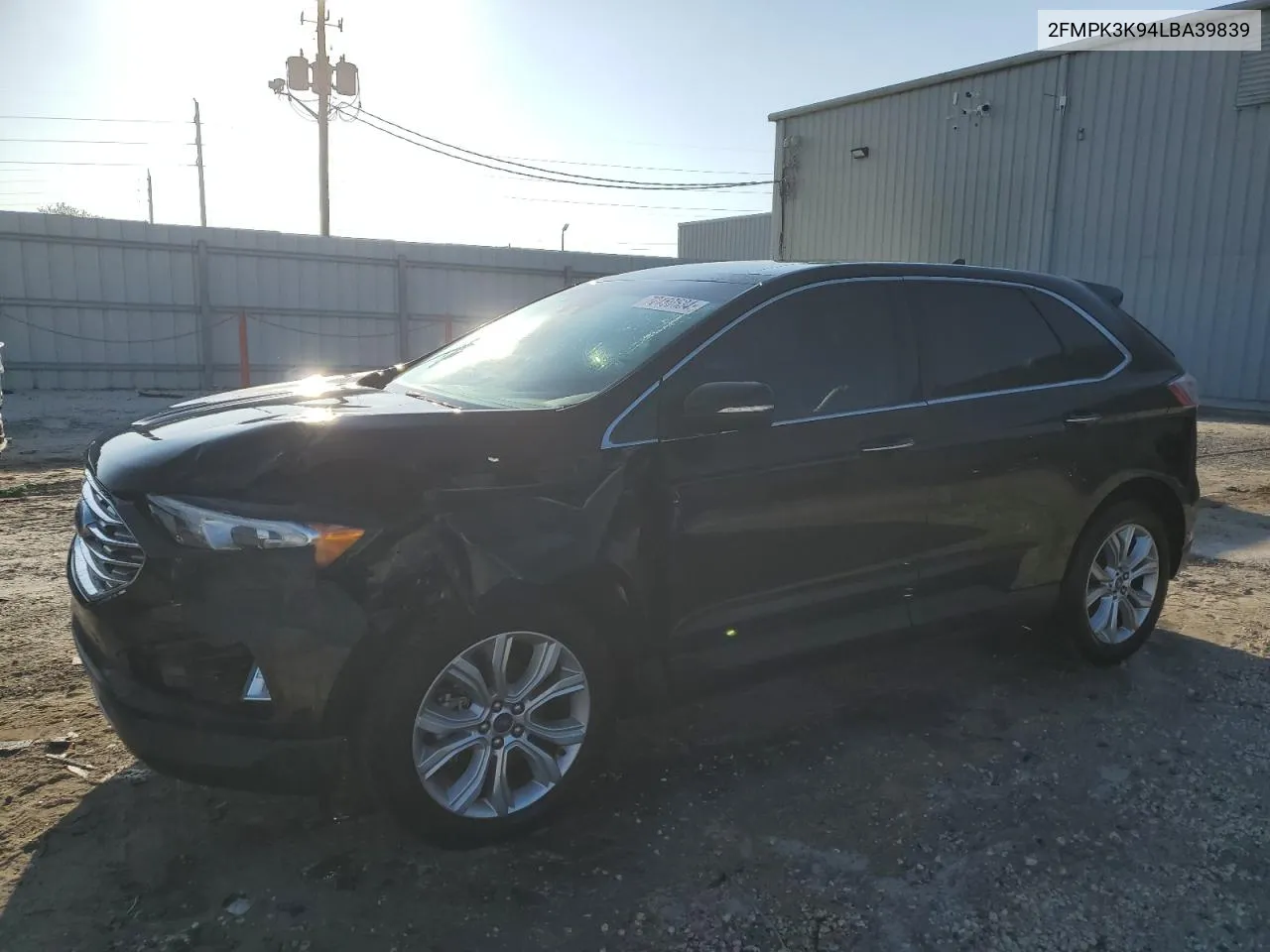 2020 Ford Edge Titanium VIN: 2FMPK3K94LBA39839 Lot: 72460534