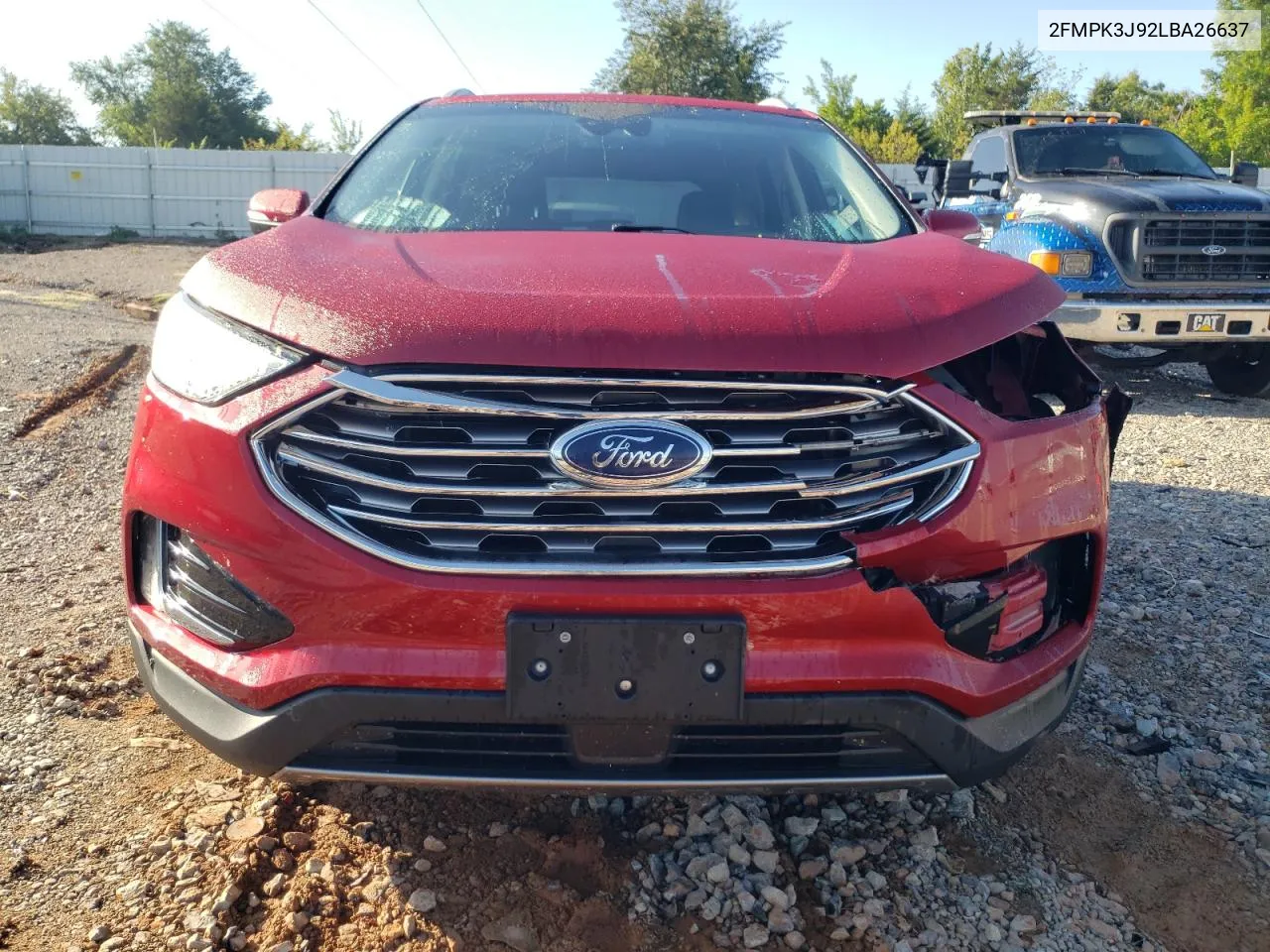 2020 Ford Edge Sel VIN: 2FMPK3J92LBA26637 Lot: 72827874