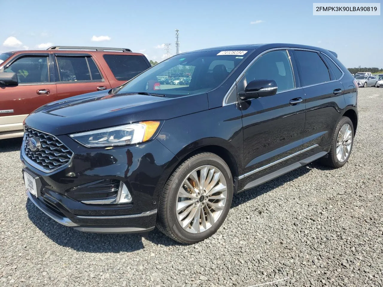 2020 Ford Edge Titanium VIN: 2FMPK3K90LBA90819 Lot: 74128234