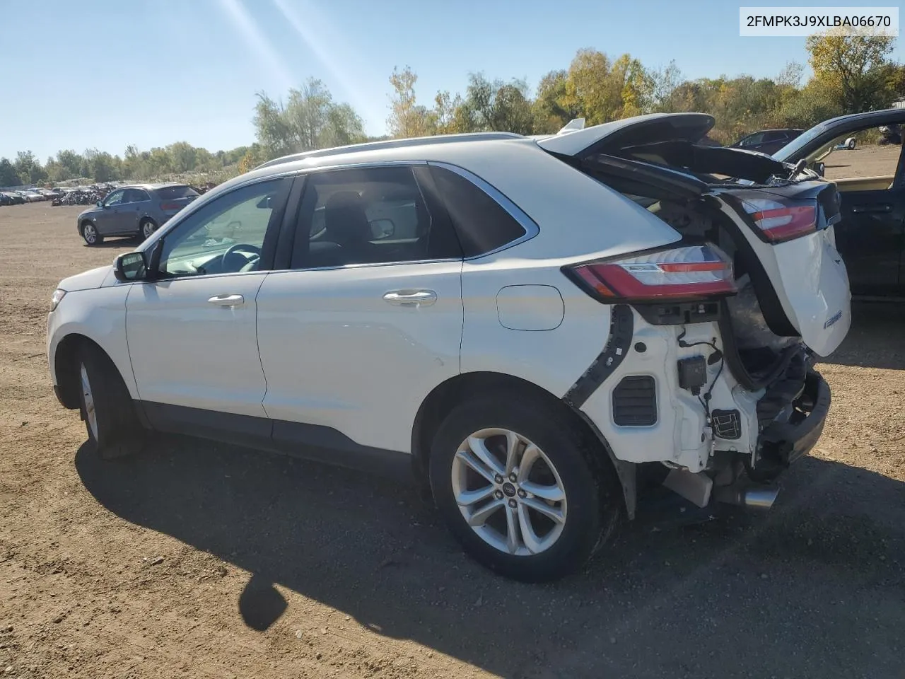 2020 Ford Edge Sel VIN: 2FMPK3J9XLBA06670 Lot: 74436704