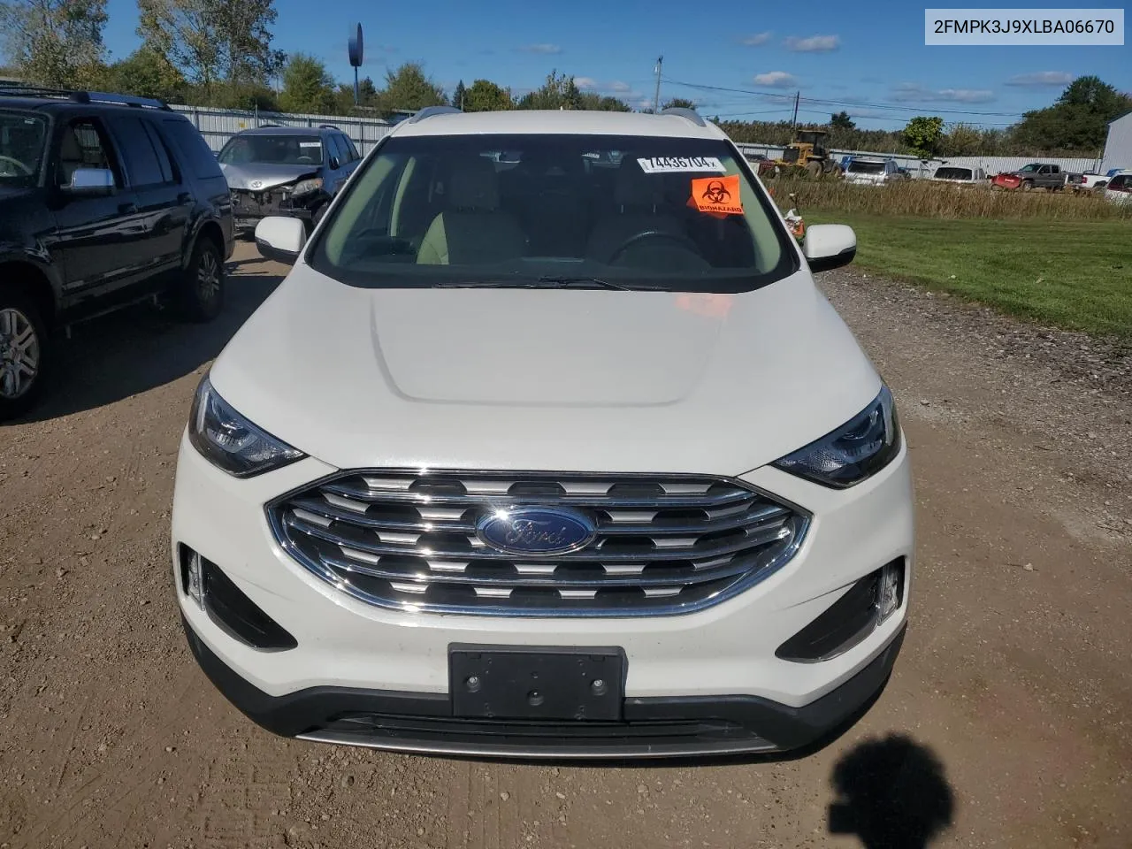 2020 Ford Edge Sel VIN: 2FMPK3J9XLBA06670 Lot: 74436704