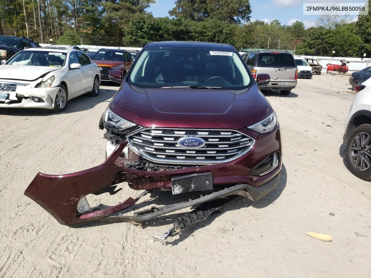 2020 Ford Edge Sel VIN: 2FMPK4J96LBB50058 Lot: 74459284