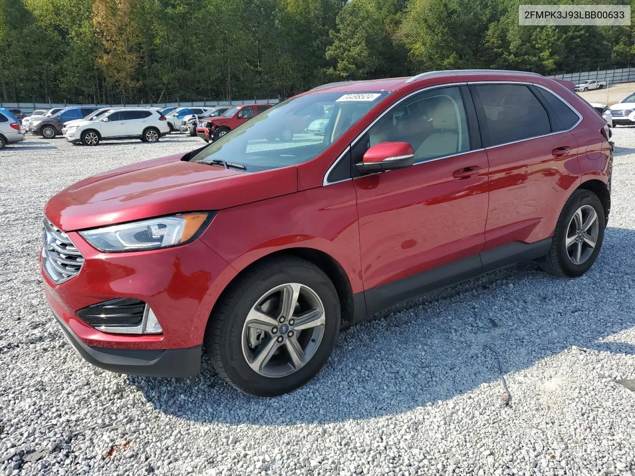 2020 Ford Edge Sel VIN: 2FMPK3J93LBB00633 Lot: 74498524