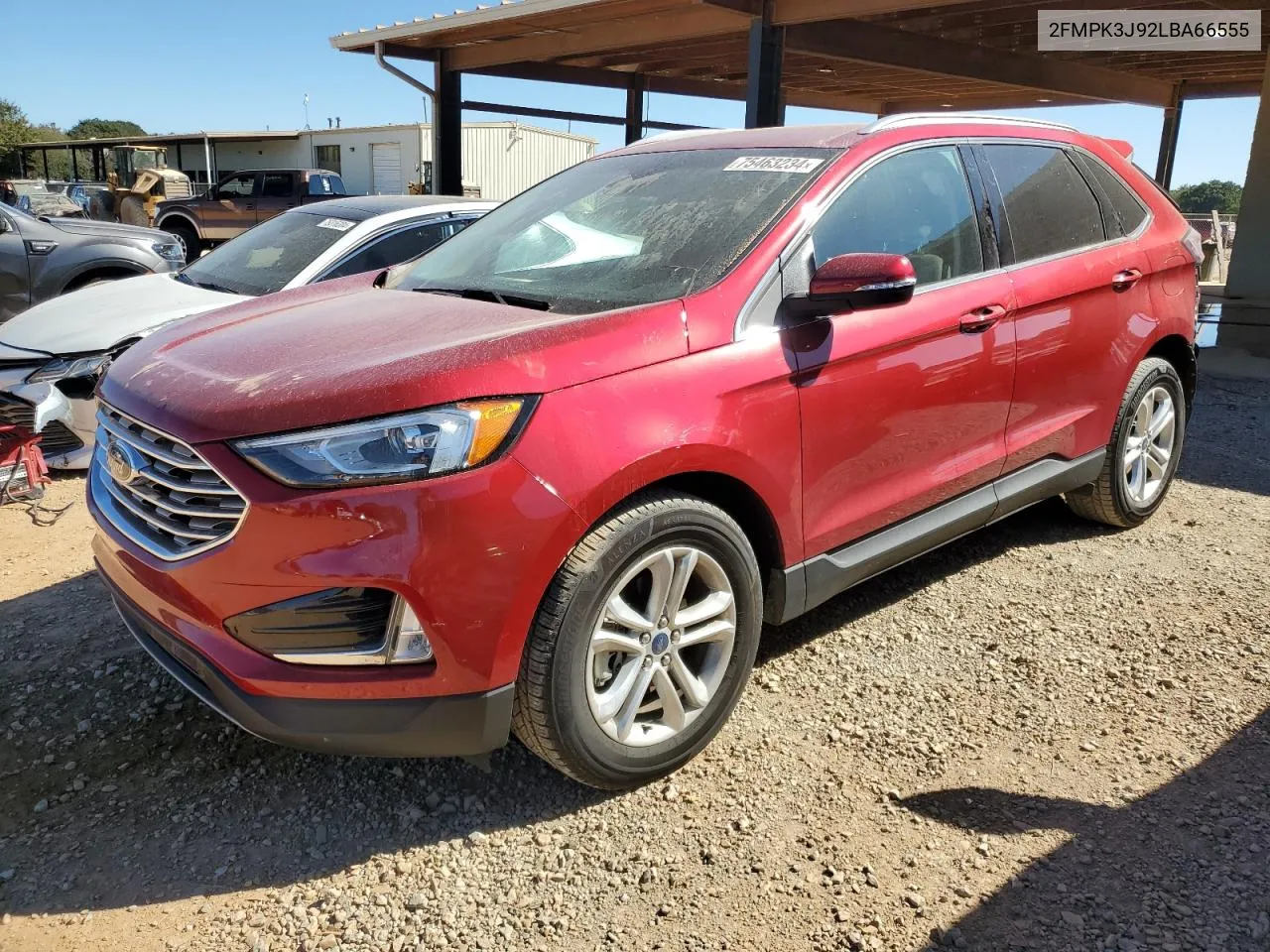 2020 Ford Edge Sel VIN: 2FMPK3J92LBA66555 Lot: 75463234