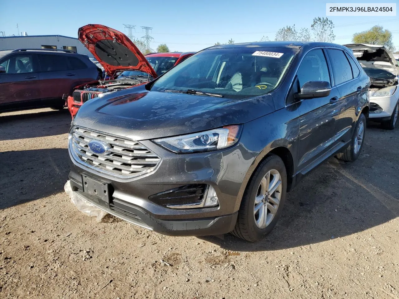 2020 Ford Edge Sel VIN: 2FMPK3J96LBA24504 Lot: 75480034