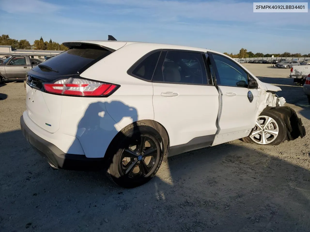 2020 Ford Edge Se VIN: 2FMPK4G92LBB34401 Lot: 75668534