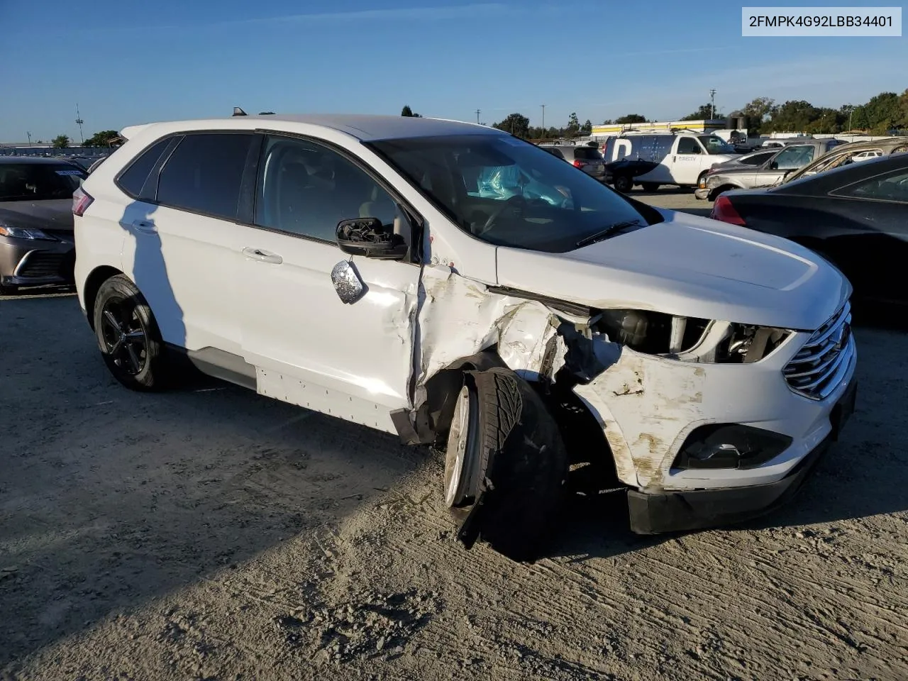 2020 Ford Edge Se VIN: 2FMPK4G92LBB34401 Lot: 75668534