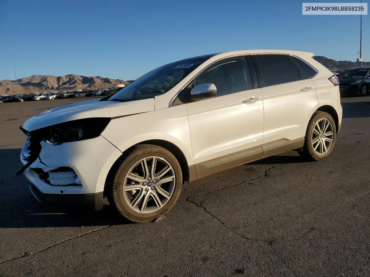 2020 Ford Edge Titanium VIN: 2FMPK3K98LBB58235 Lot: 76125804