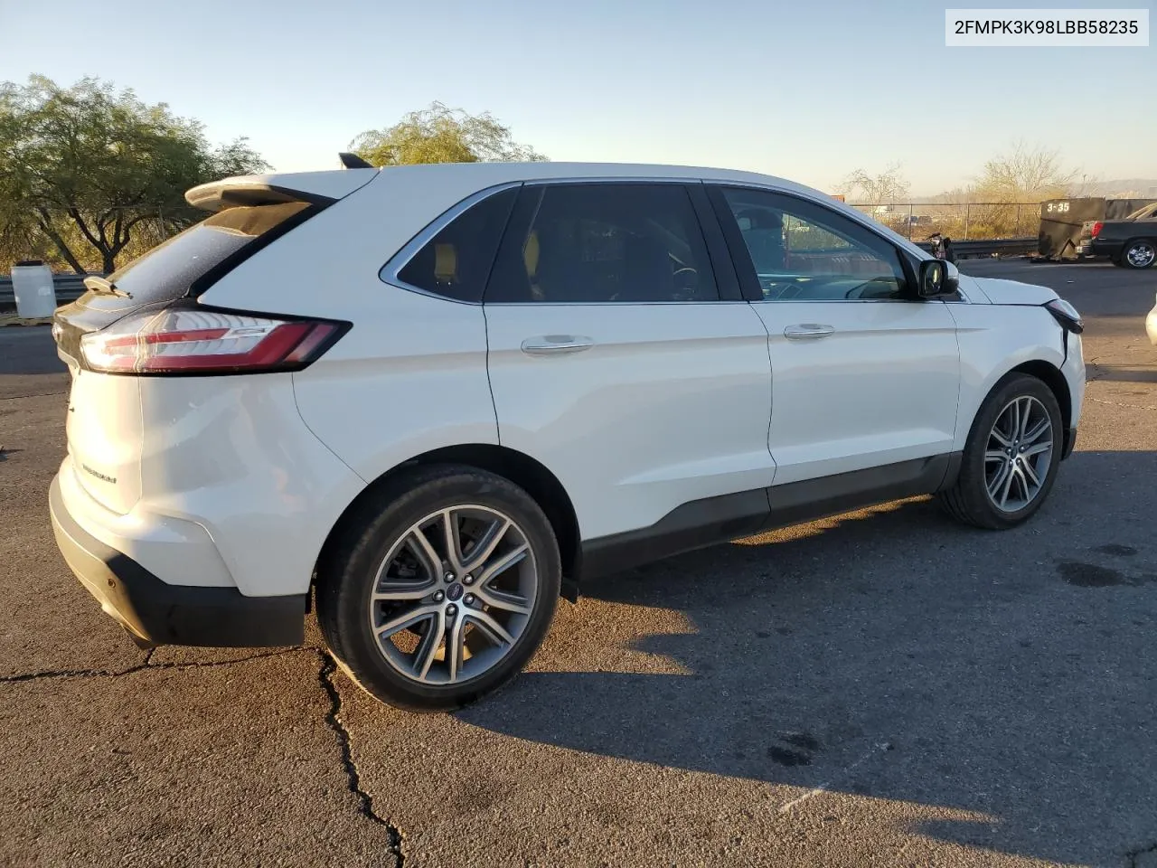 2020 Ford Edge Titanium VIN: 2FMPK3K98LBB58235 Lot: 76125804