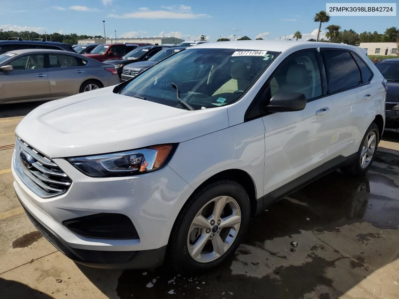 2020 Ford Edge Se VIN: 2FMPK3G98LBB42724 Lot: 76638054