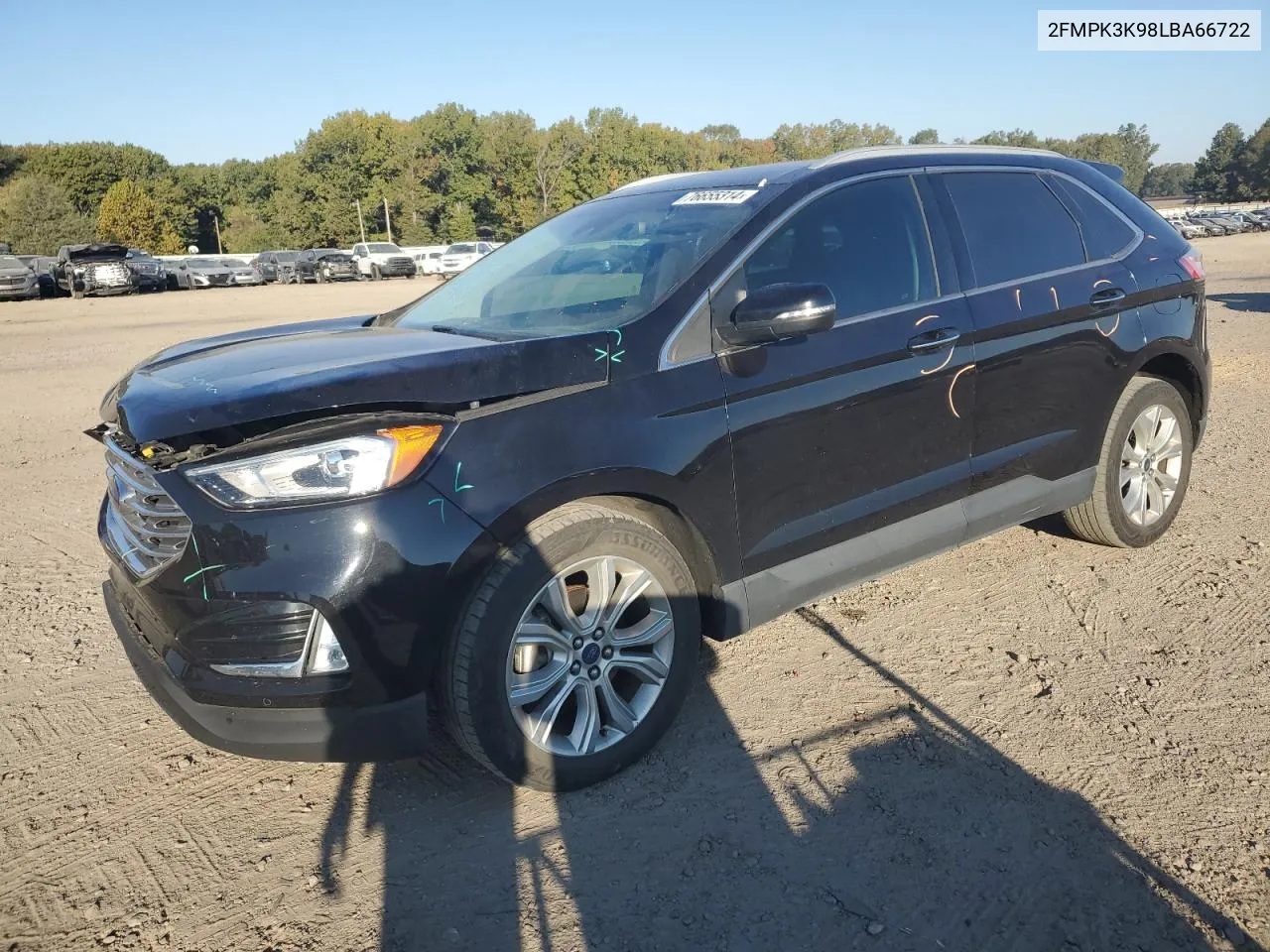 2020 Ford Edge Titanium VIN: 2FMPK3K98LBA66722 Lot: 76655314