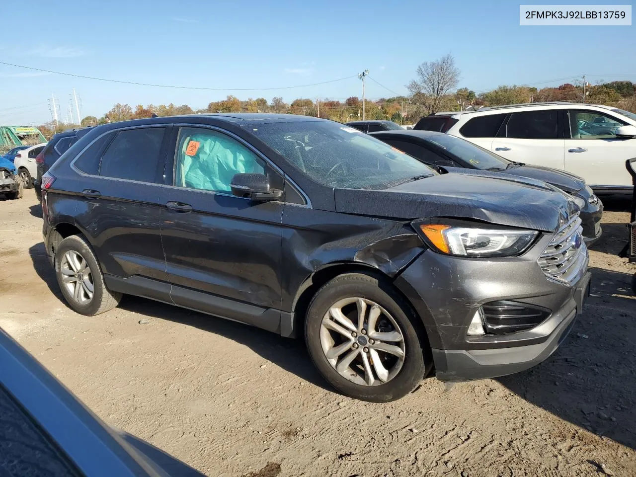 2020 Ford Edge Sel VIN: 2FMPK3J92LBB13759 Lot: 77282654