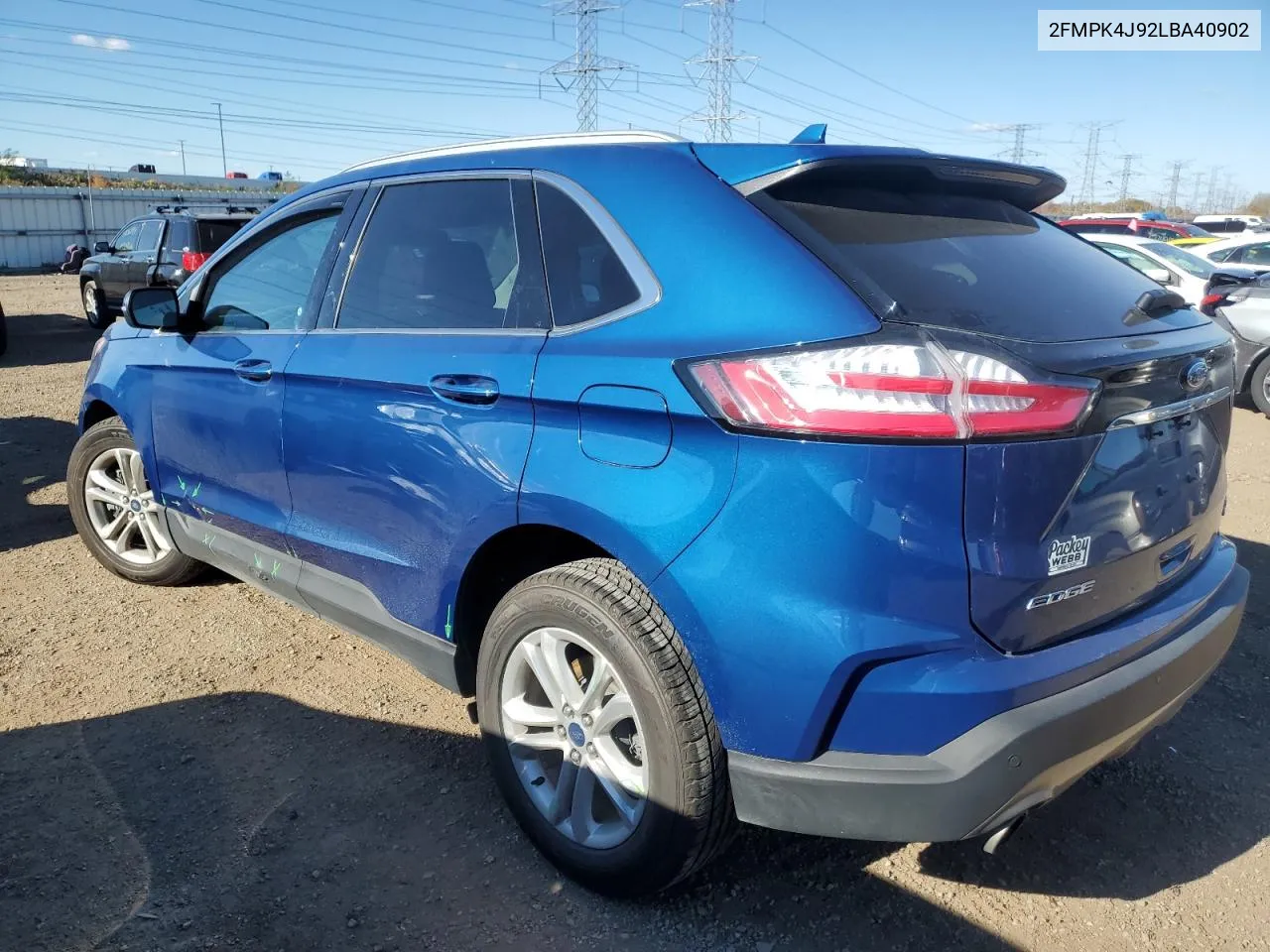 2020 Ford Edge Sel VIN: 2FMPK4J92LBA40902 Lot: 77531244