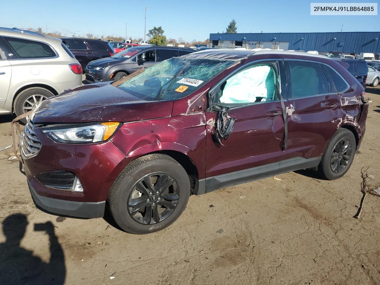 2020 Ford Edge Sel VIN: 2FMPK4J91LBB64885 Lot: 77644404