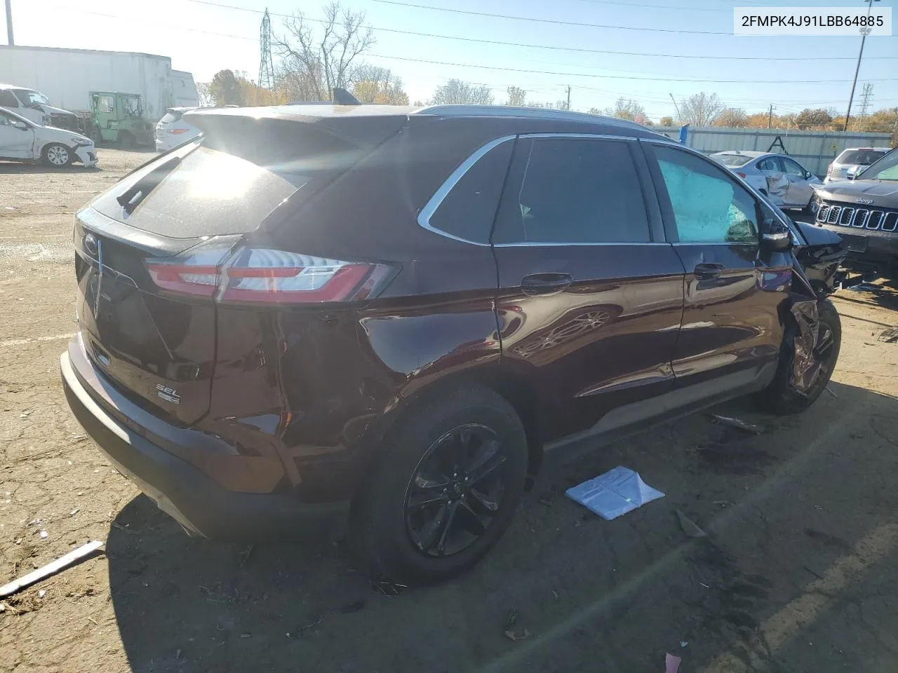 2020 Ford Edge Sel VIN: 2FMPK4J91LBB64885 Lot: 77644404