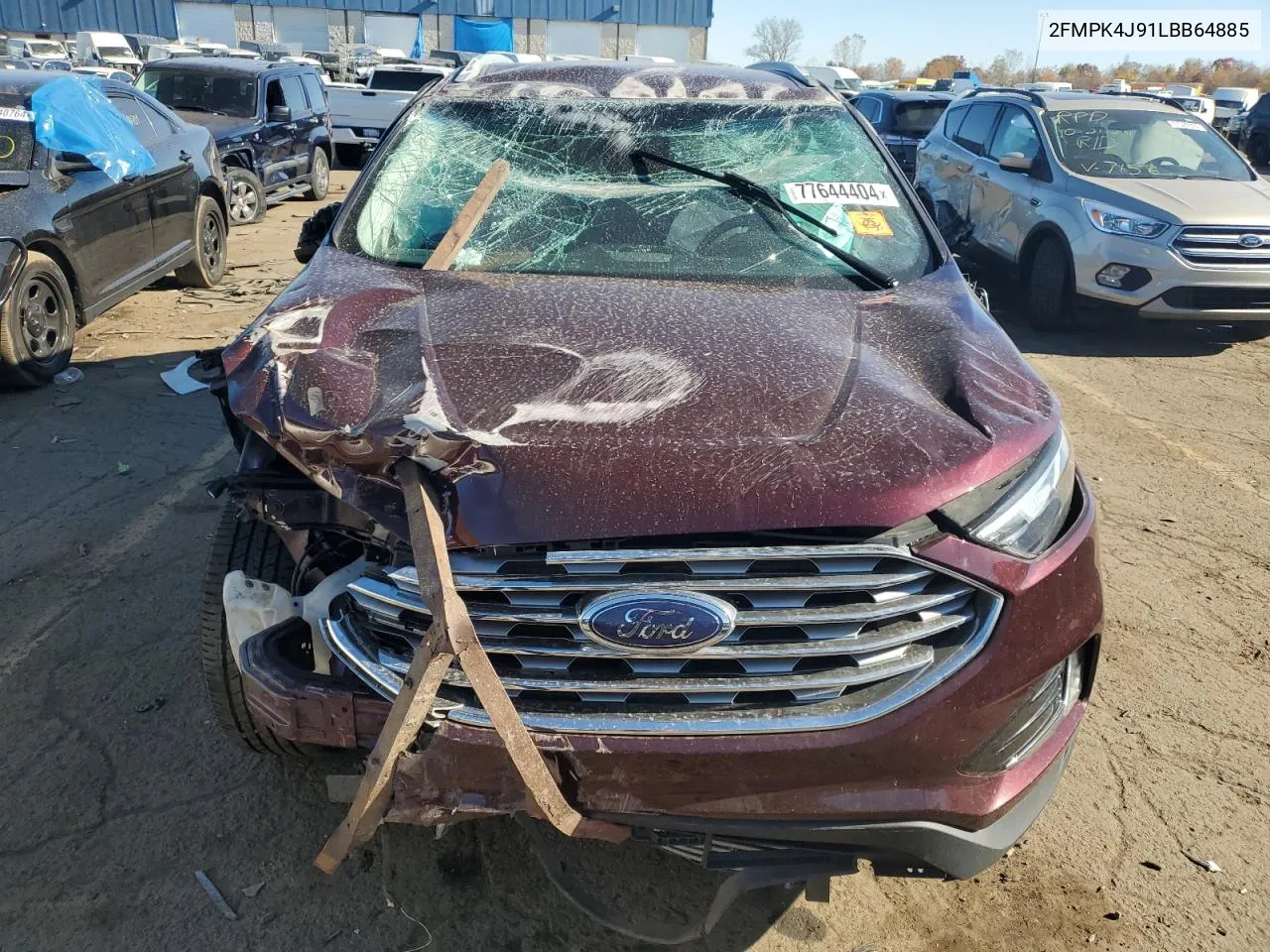 2020 Ford Edge Sel VIN: 2FMPK4J91LBB64885 Lot: 77644404