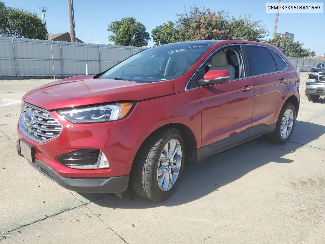 2020 Ford Edge Titanium VIN: 2FMPK3K95LBA11659 Lot: 77887034