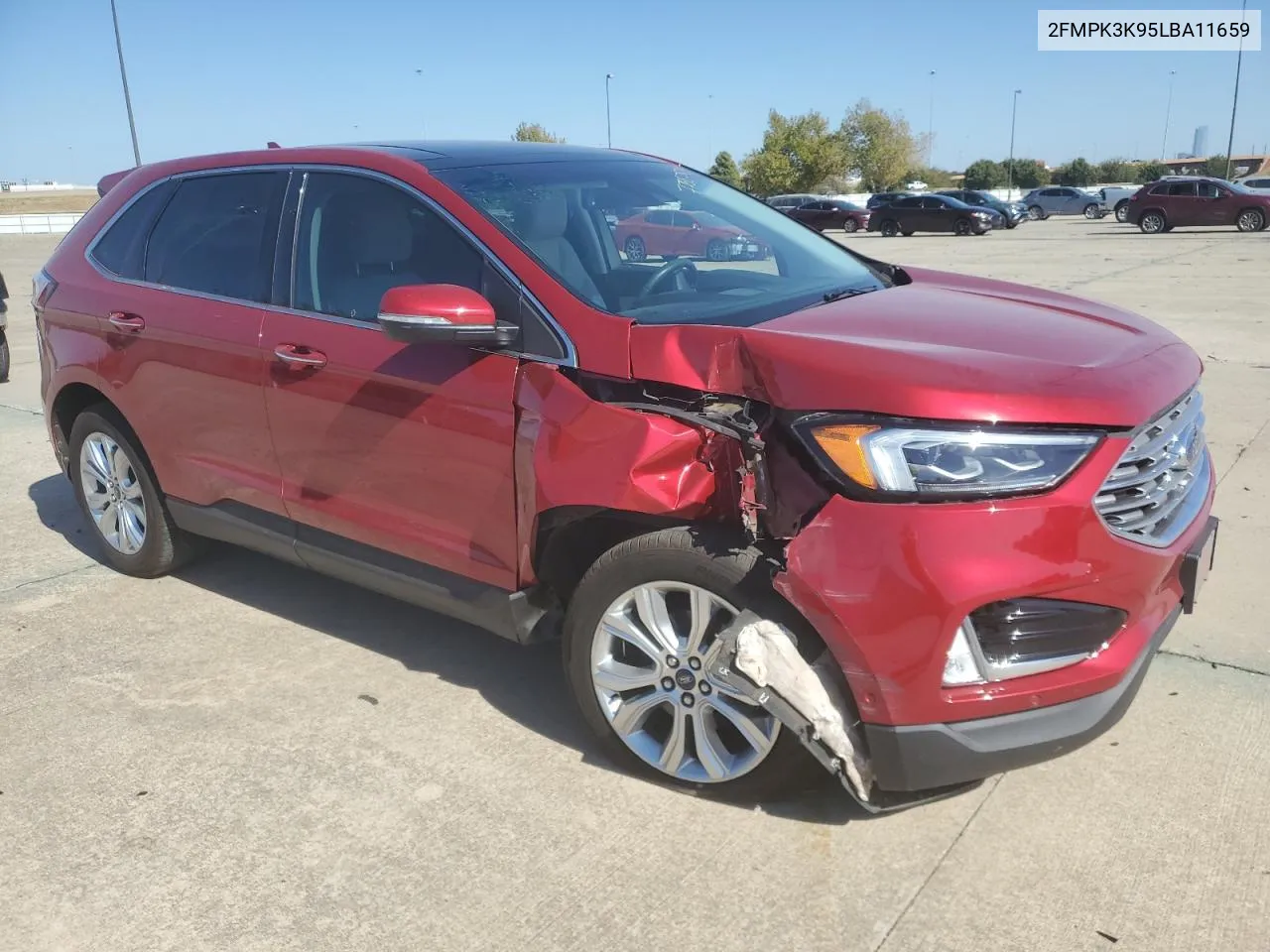 2020 Ford Edge Titanium VIN: 2FMPK3K95LBA11659 Lot: 77887034