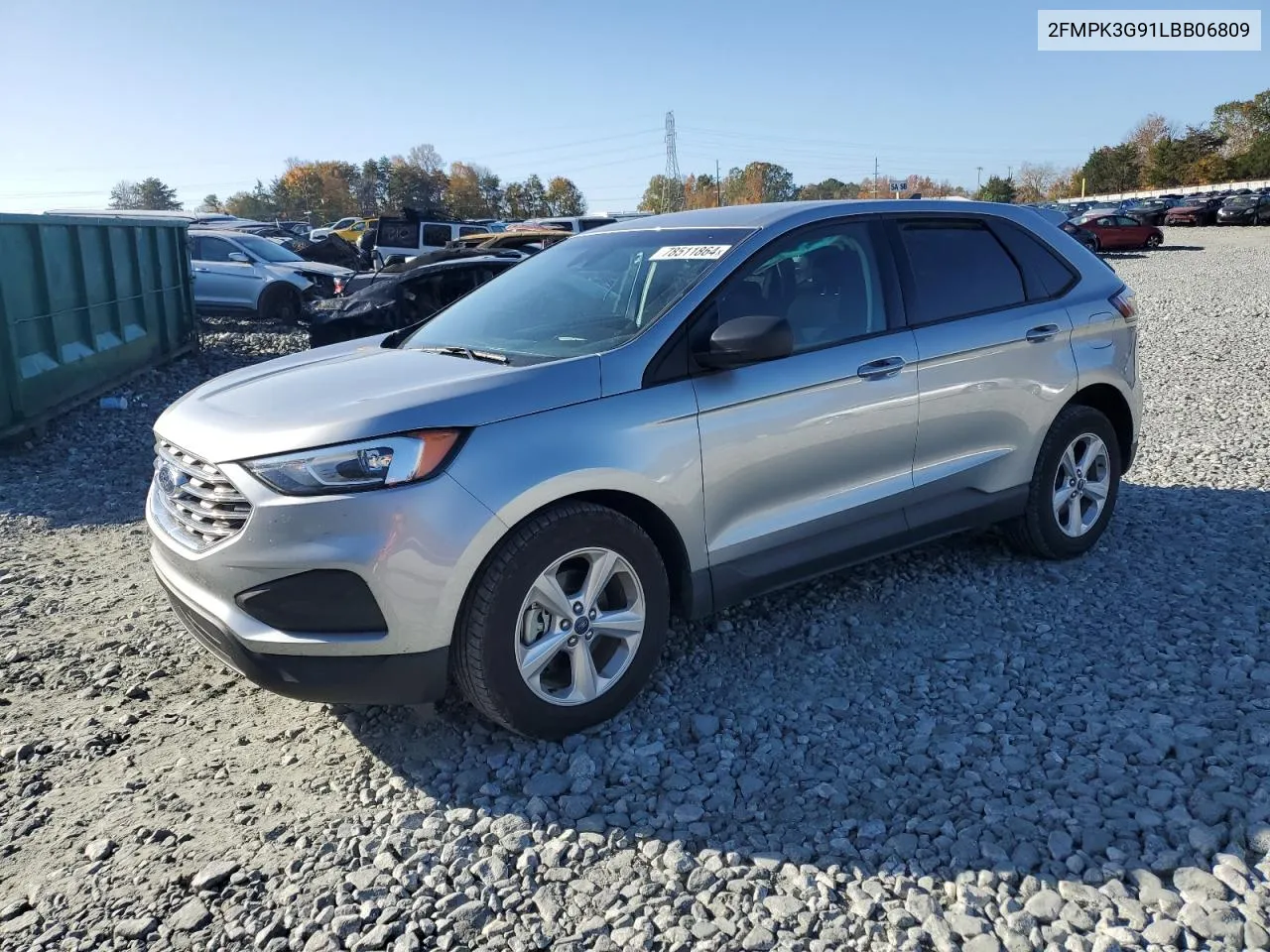 2020 Ford Edge Se VIN: 2FMPK3G91LBB06809 Lot: 78511864