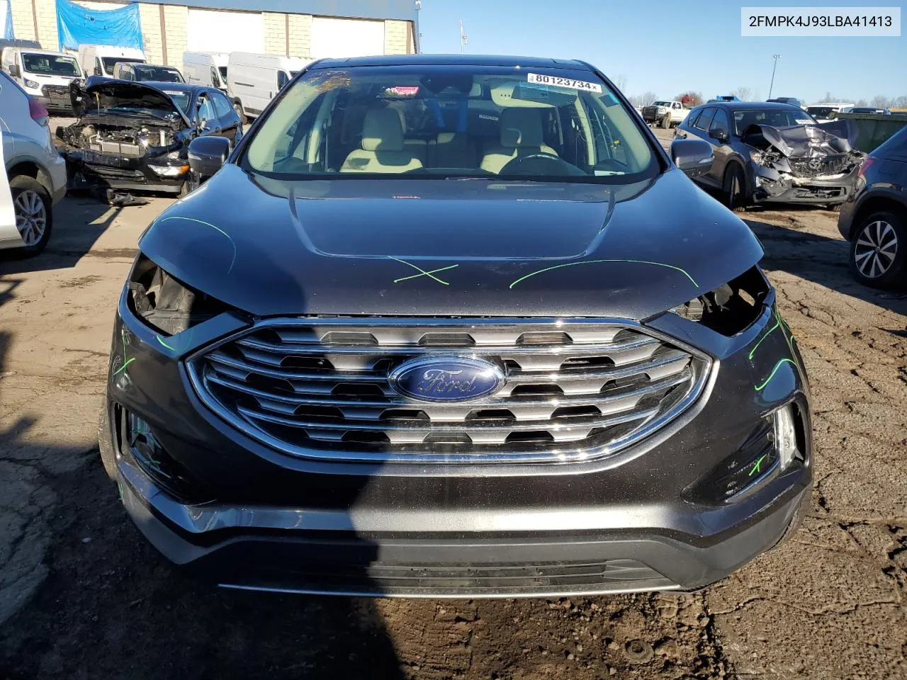 2020 Ford Edge Sel VIN: 2FMPK4J93LBA41413 Lot: 80123734