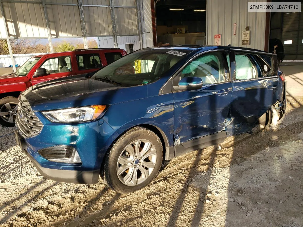 2020 Ford Edge Titanium VIN: 2FMPK3K91LBA74712 Lot: 80195844