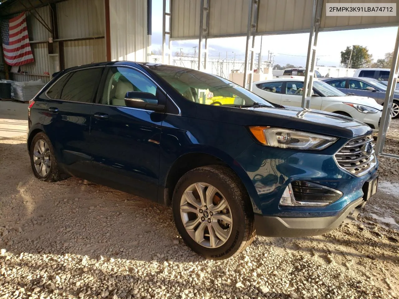 2020 Ford Edge Titanium VIN: 2FMPK3K91LBA74712 Lot: 80195844