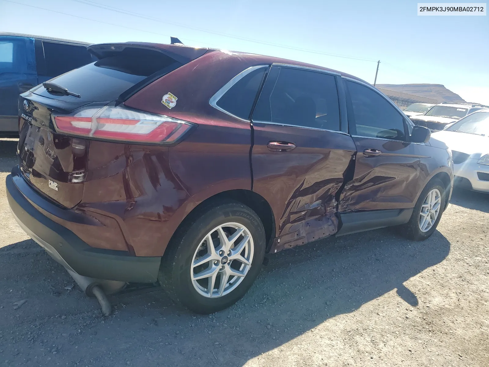 2021 Ford Edge Sel VIN: 2FMPK3J90MBA02712 Lot: 67952324