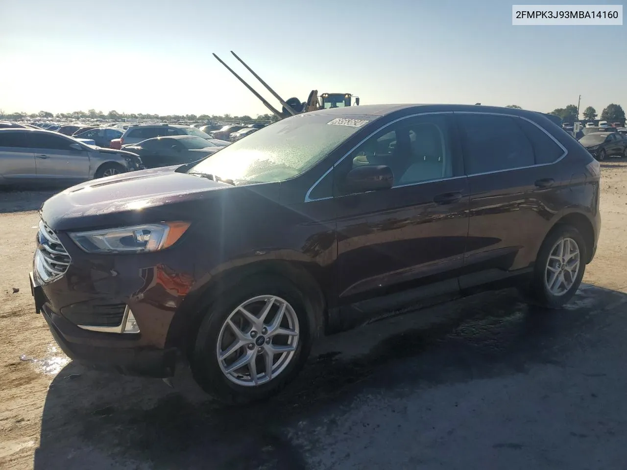 2021 Ford Edge Sel VIN: 2FMPK3J93MBA14160 Lot: 68563624