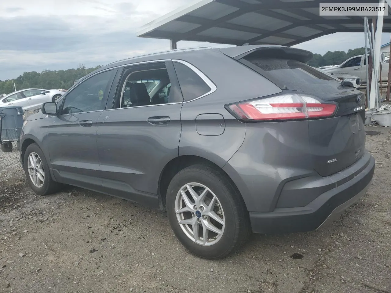 2021 Ford Edge Sel VIN: 2FMPK3J99MBA23512 Lot: 70225284