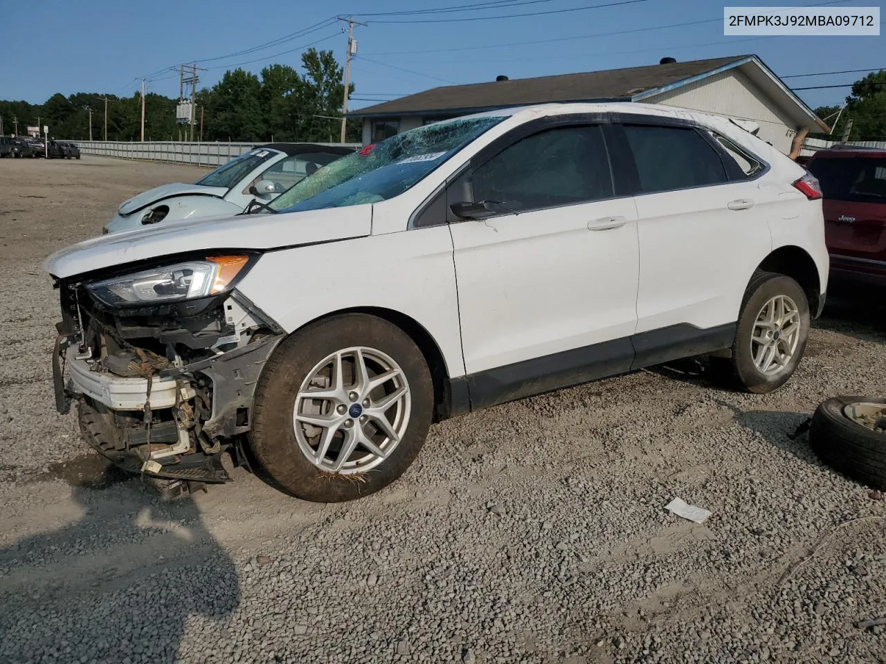 2021 Ford Edge Sel VIN: 2FMPK3J92MBA09712 Lot: 70662954