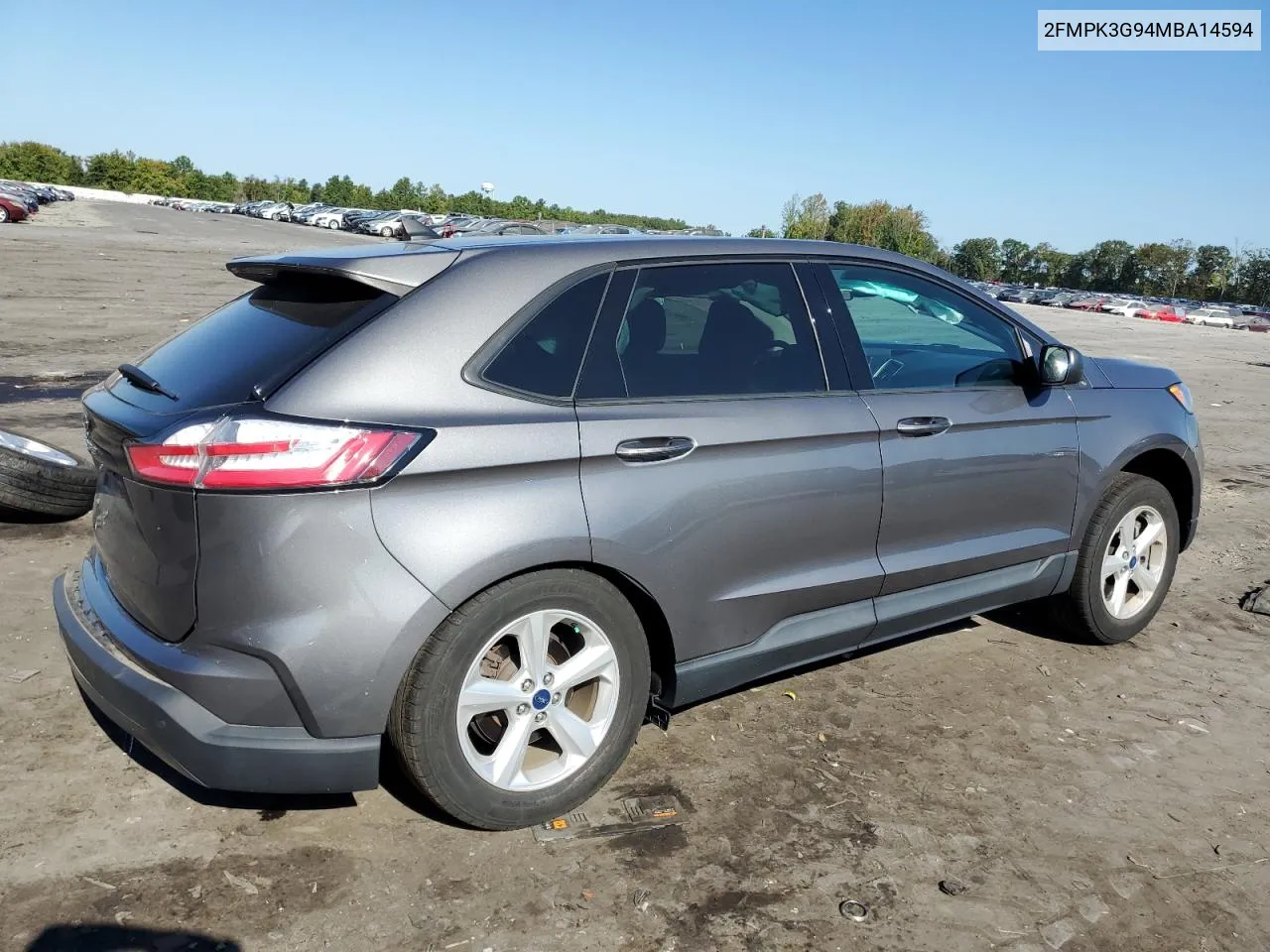 2021 Ford Edge Se VIN: 2FMPK3G94MBA14594 Lot: 70875434