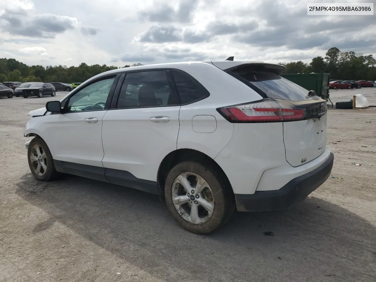 2021 Ford Edge Se VIN: 2FMPK4G95MBA63986 Lot: 72019624