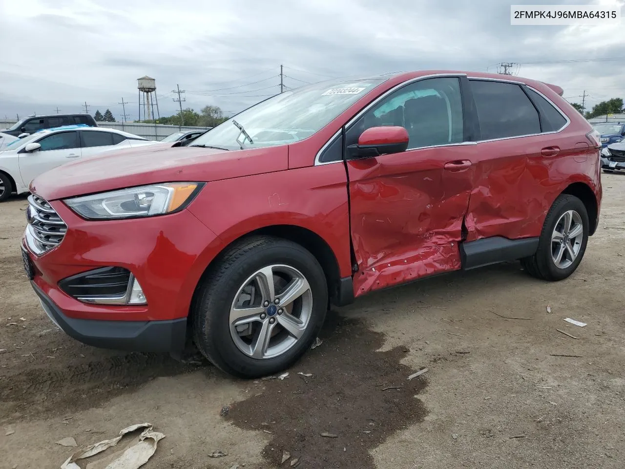 2021 Ford Edge Sel VIN: 2FMPK4J96MBA64315 Lot: 72203244