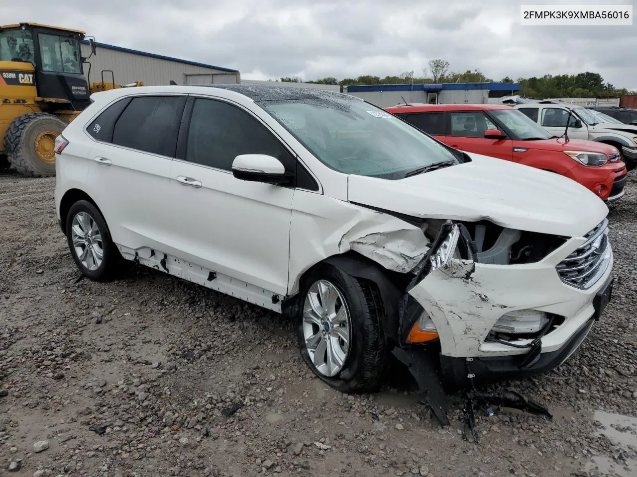 2021 Ford Edge Titanium VIN: 2FMPK3K9XMBA56016 Lot: 72714454